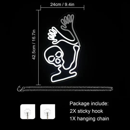 Halloween Skull Neon Sign Dimmable Wall Light