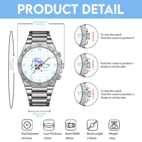 Jaws Black Stainless Steel Watch For Fans