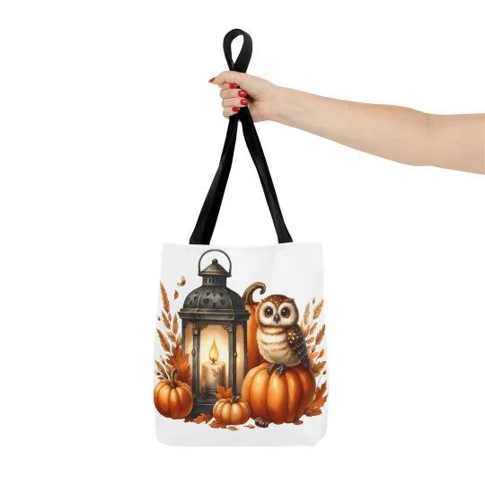 Gothic Owl Tote Bag - Witchy Halloween Bird Accessory