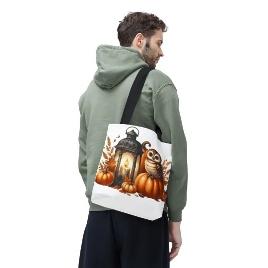 Gothic Owl Tote Bag - Witchy Halloween Bird Accessory