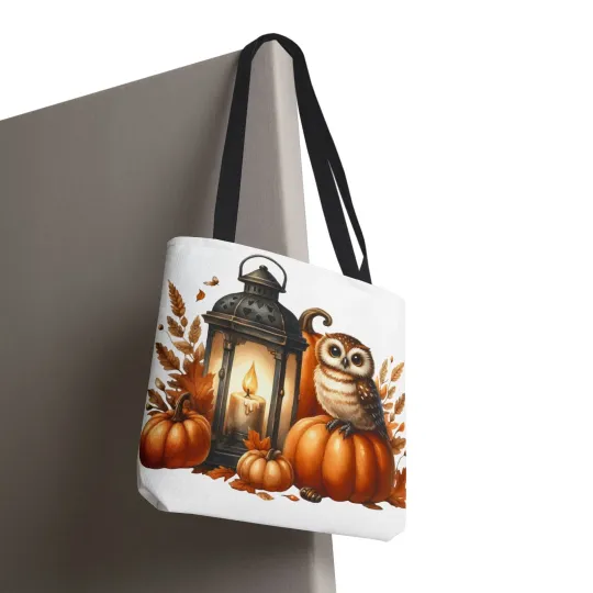 Gothic Owl Tote Bag - Witchy Halloween Bird Accessory