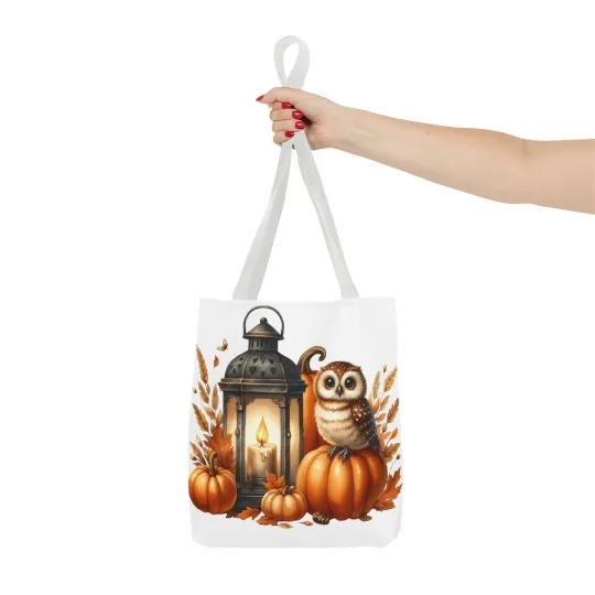 Gothic Owl Tote Bag - Witchy Halloween Bird Accessory