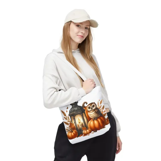 Gothic Owl Tote Bag - Witchy Halloween Bird Accessory