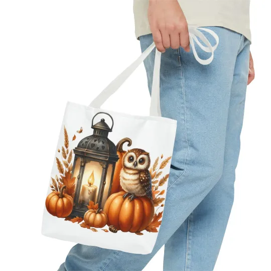 Gothic Owl Tote Bag - Witchy Halloween Bird Accessory