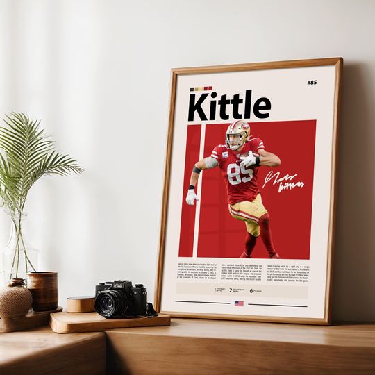 George Kittle Poster, San Francisco Print, football Poster, Sports Poster, football Fans, Football Poster, football Wall Art, Sports Bedroom Posters