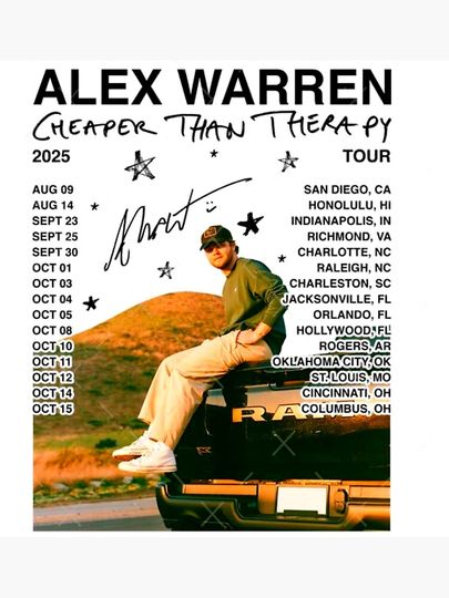Alex Warren Tour Vintage Poster