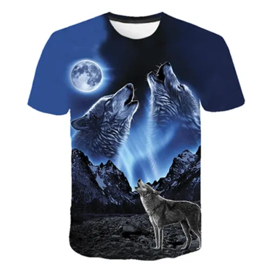 Funny Animal Double Wolf 3D T-Shirt