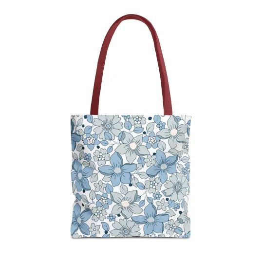 Blue And Grey Flowers Tote Bag (AOP)