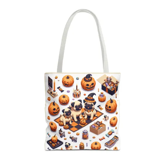 Halloween and Pugs Tote Bag