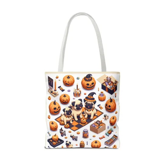 Halloween and Pugs Tote Bag