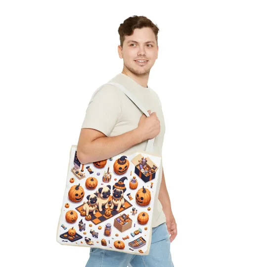 Halloween and Pugs Tote Bag