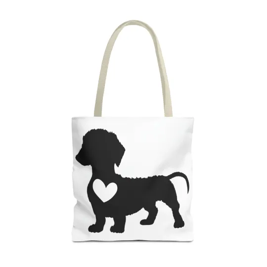 Dachshund Dog with a Heart Tote Bag (AOP)
