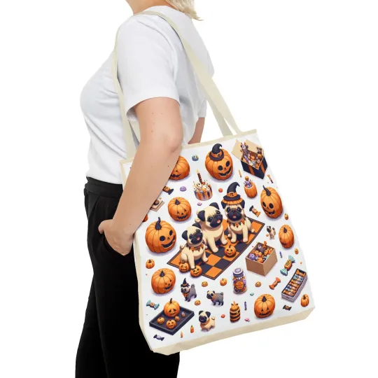 Halloween and Pugs Tote Bag