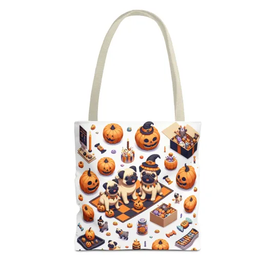 Halloween and Pugs Tote Bag