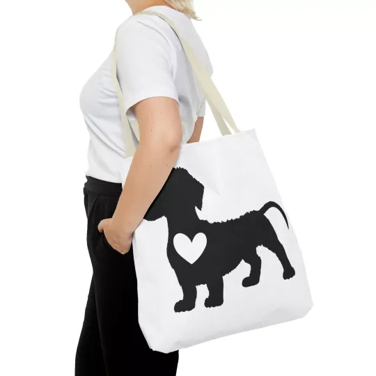 Dachshund Dog with a Heart Tote Bag (AOP)