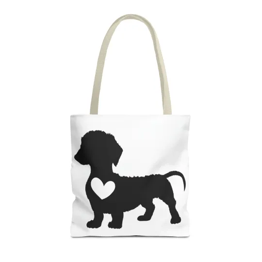 Dachshund Dog with a Heart Tote Bag (AOP)