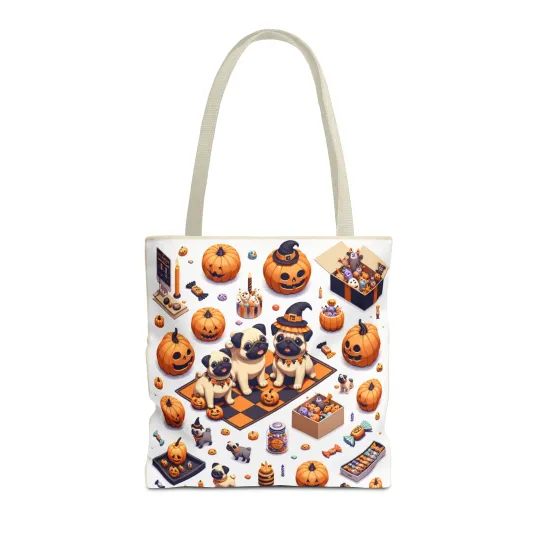 Halloween and Pugs Tote Bag