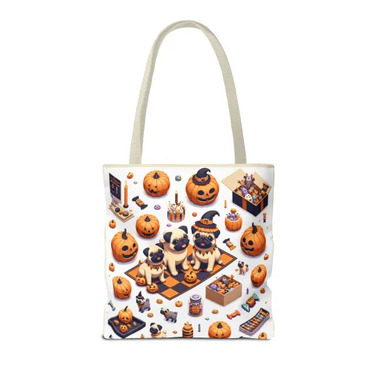 Halloween and Pugs Tote Bag