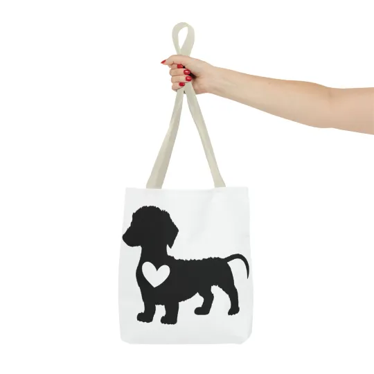 Dachshund Dog with a Heart Tote Bag (AOP)