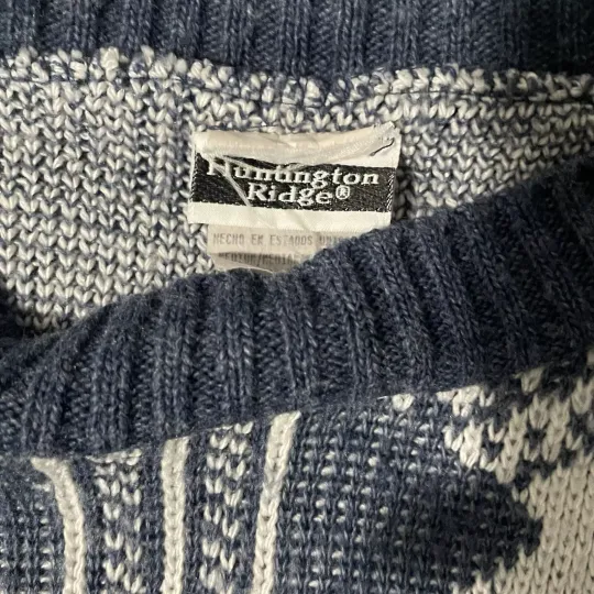 Vintage Huntington Ridge Ringer Sweater Medium Christmas Cottagecore Granny