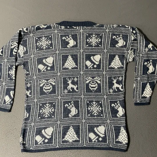 Vintage Huntington Ridge Ringer Sweater Medium Christmas Cottagecore Granny