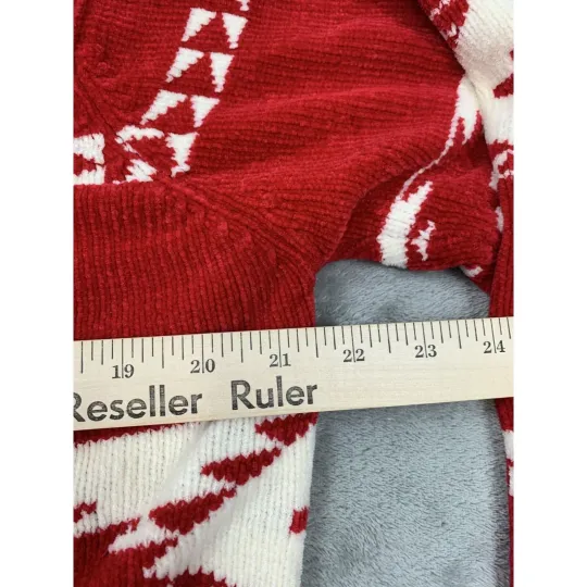 White Stag Ladies Medium Red Classic Ugly Christmas Sweater W Geometric Patterns