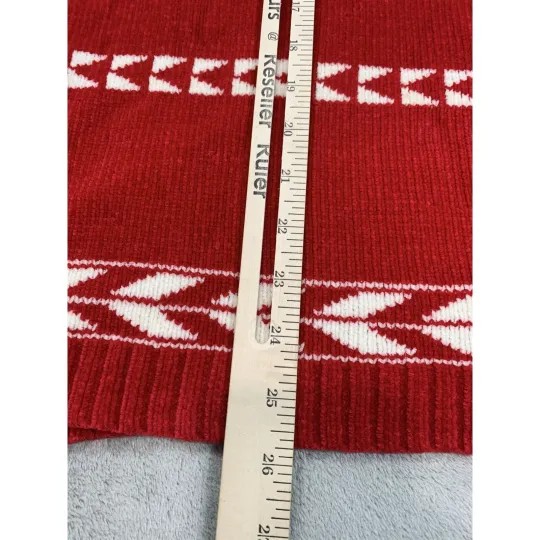 White Stag Ladies Medium Red Classic Ugly Christmas Sweater W Geometric Patterns