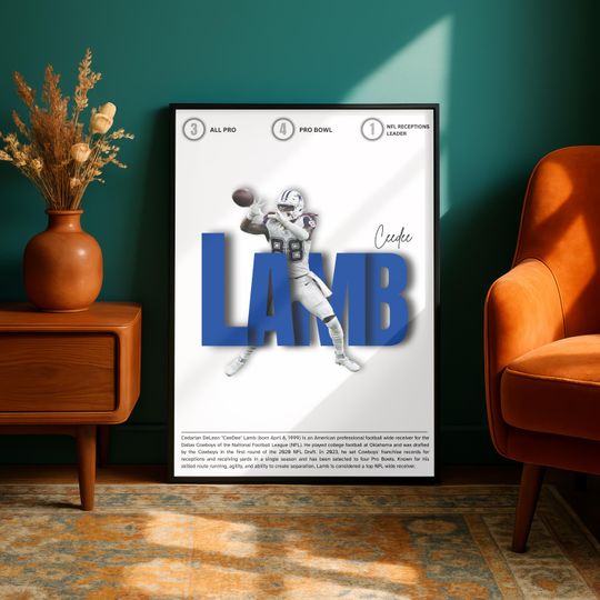 Ceedee Lamb Poster: Dallas Cowboys football Wall Art