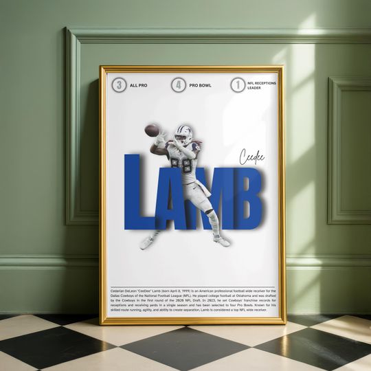 Ceedee Lamb Poster: Dallas Cowboys football Wall Art