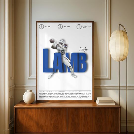 Ceedee Lamb Poster: Dallas Cowboys football Wall Art