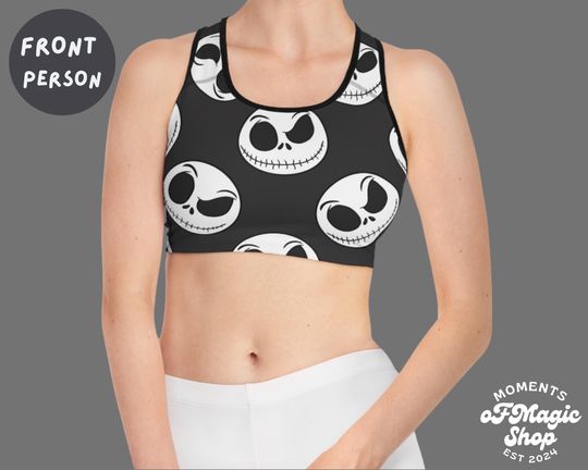 Jack Skellington Face Sports Bra