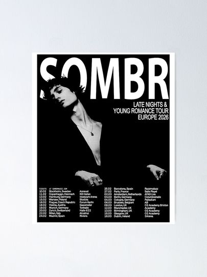 Sombr Europe Tour 2026 Poster