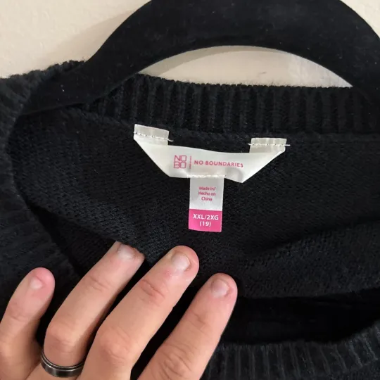 No Boundaries Ugly Christmas Sweater - Rudolph & 3D Ornaments, Size 2XL