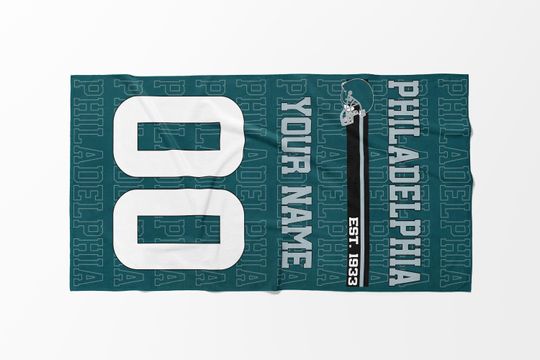 Philadelphia Football Personalized Beach Towel,Philadelphia Eagle Football Towel,Football Towel,Eagle Retro Blanket,Eagle Fan Gift