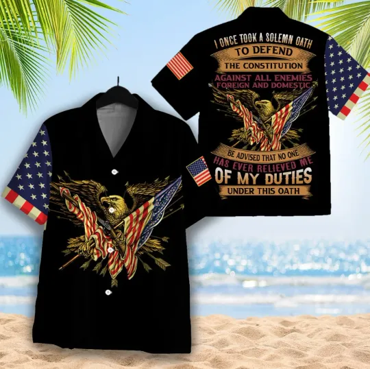 Veteran Hawaiian Shirt, Military Style