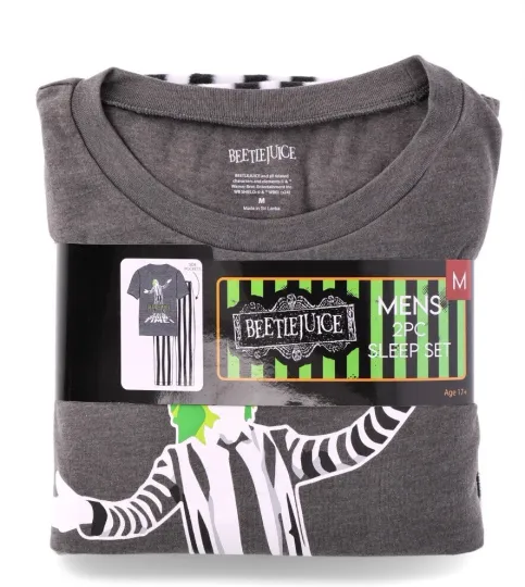 Beetlejuice Men’s Sleep Tee and Pants Pajama Set Size M