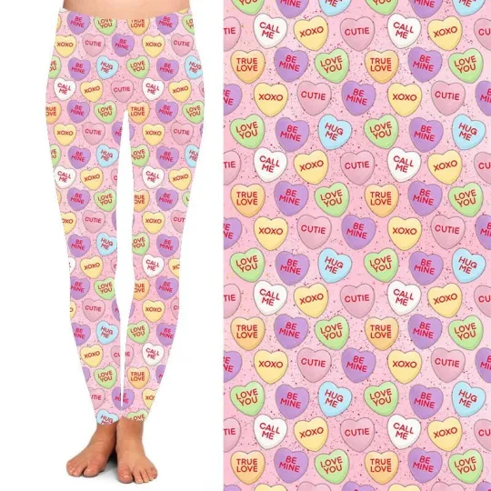 Conversation Candy Hearts Valentine's Day Women's Leggings