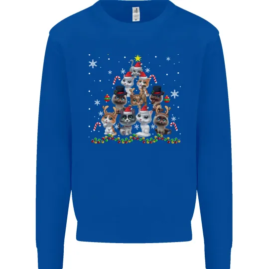 Christmas Cat Tree Men's Sweatshirt