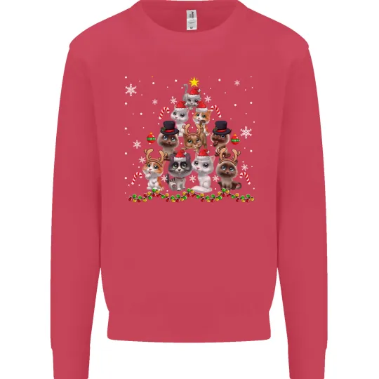 Christmas Cat Tree Men's Sweatshirt