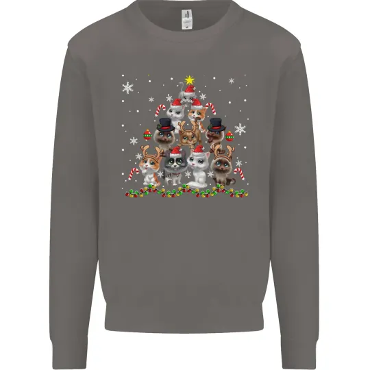 Christmas Cat Tree Men's Sweatshirt