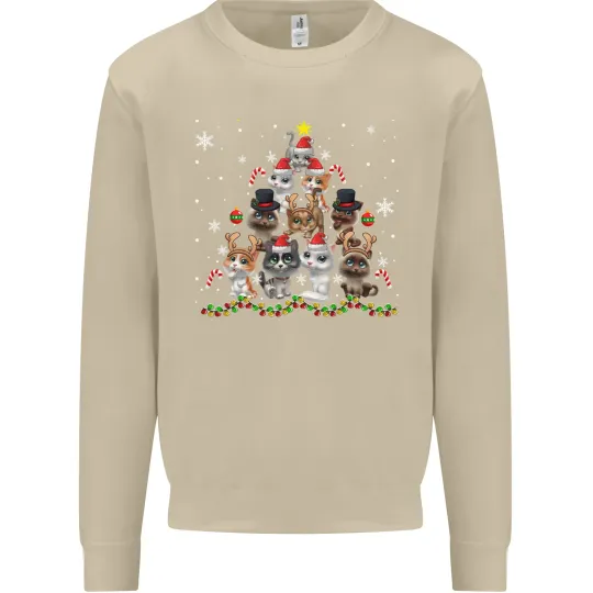 Christmas Cat Tree Men's Sweatshirt