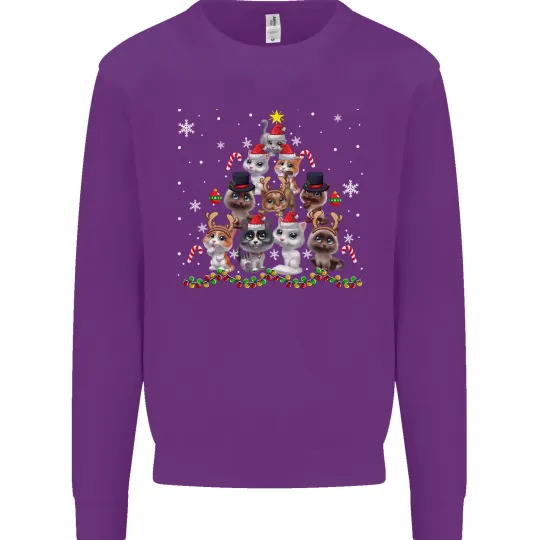 Christmas Cat Tree Men's Sweatshirt