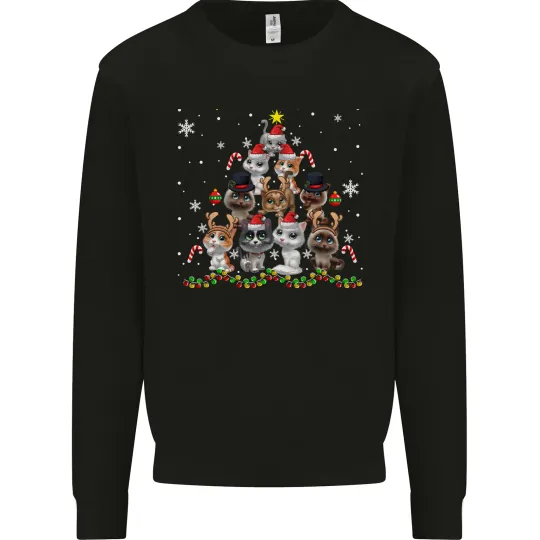 Christmas Cat Tree Men's Sweatshirt