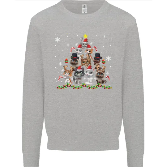 Christmas Cat Tree Men's Sweatshirt