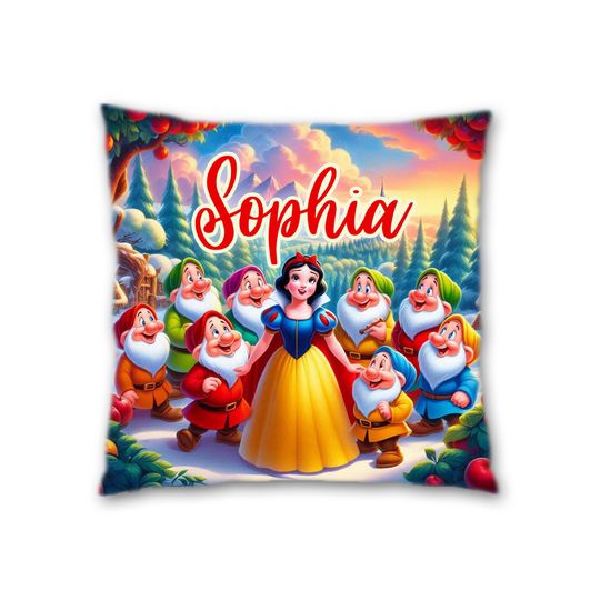 Personalized Snow White  Pillow, Cartoon Throw Pillow