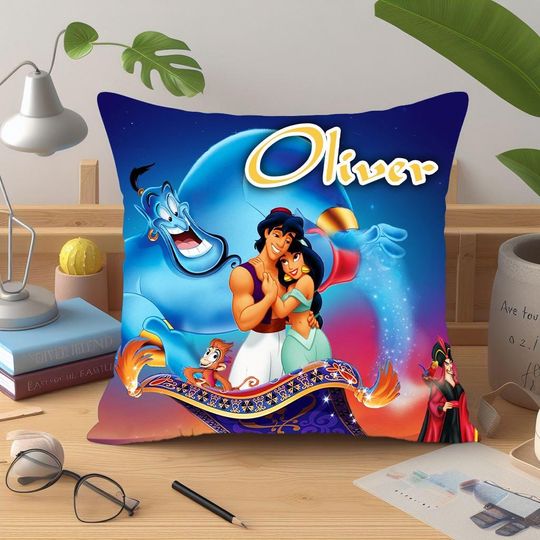 Personalized Aladdin Pillow, Cartoon Throw Pillow