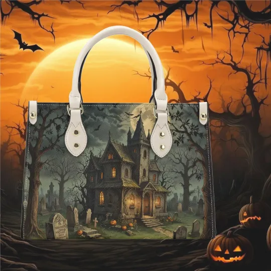 Halloween Haunted House Pumpkin Shoulder Bag