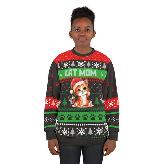Cat Mom Christmas Ugly Sweater