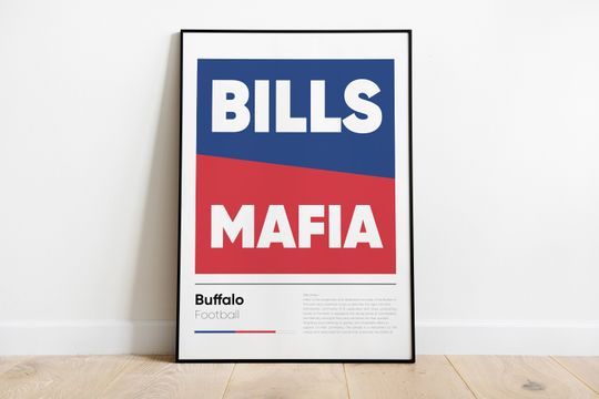Buffalo Bills Football Poster - Iconic Printed Wall Art for Home & Living