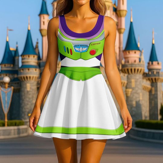 Buzz Lightyear Costume Skater Dress, Disneybound Space Ranger Cosplay